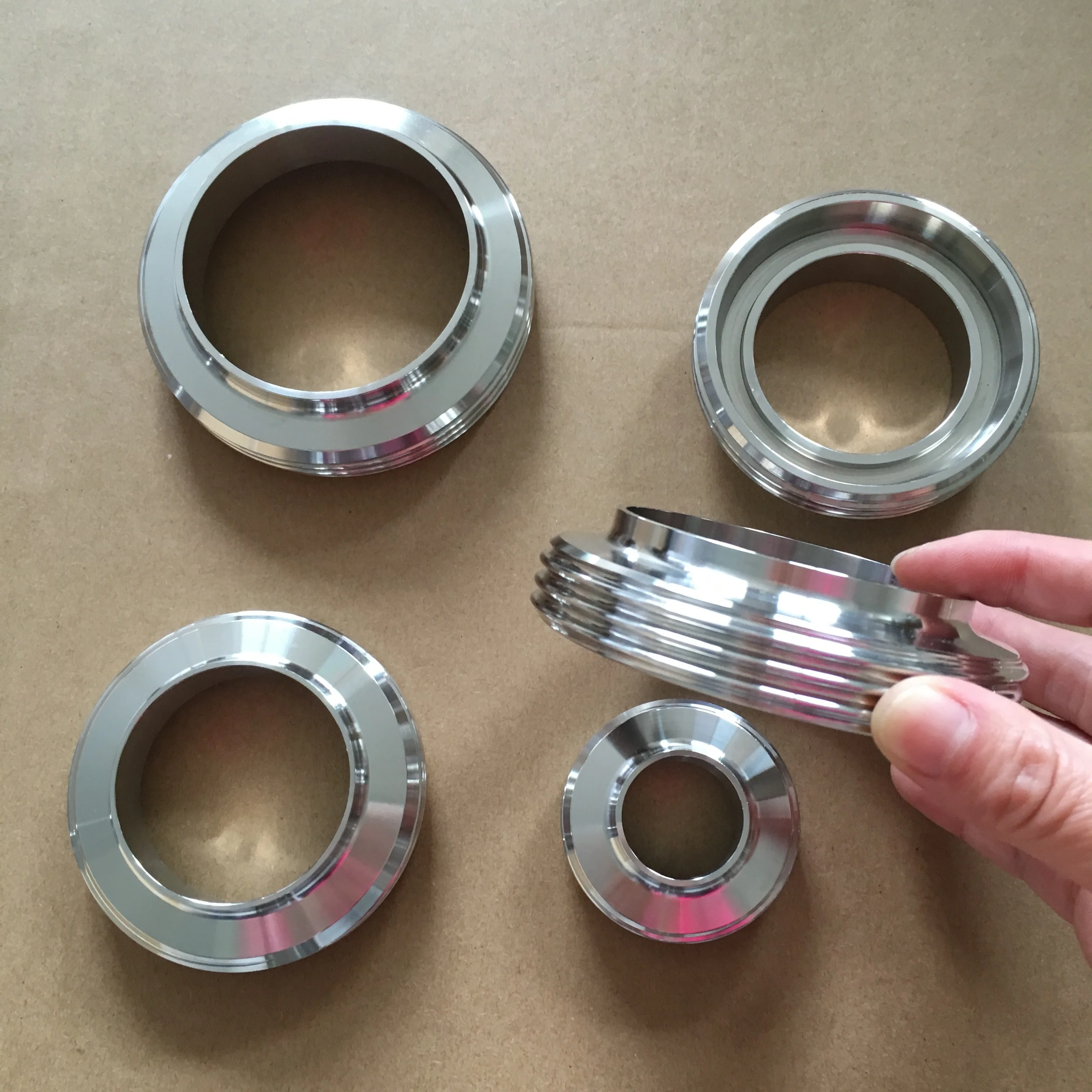 

Stainless Steel Sanitary SMS/3A/DIN Round Nut Use for unions with 4 slots