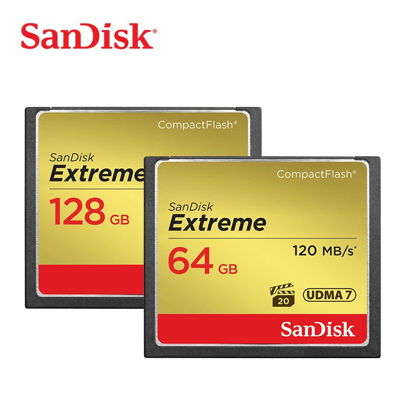 

Original SanDisk Extreme CF Card 64GB 32GB 128GB High Speed 120M/s Memory CF Card For Camera
