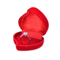 

Best custom flocking heart shaped jewelry velvet ring box