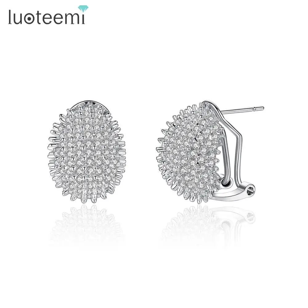 

LUOTEEMI Fashion Statement Women Earrings Colorful CZ Stud Earring Jewelry Trendy Fashion Earings