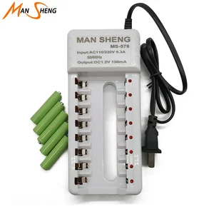 Mansheng 8 Slot Intelligent Charger AA AAA Ni Cd Batteries