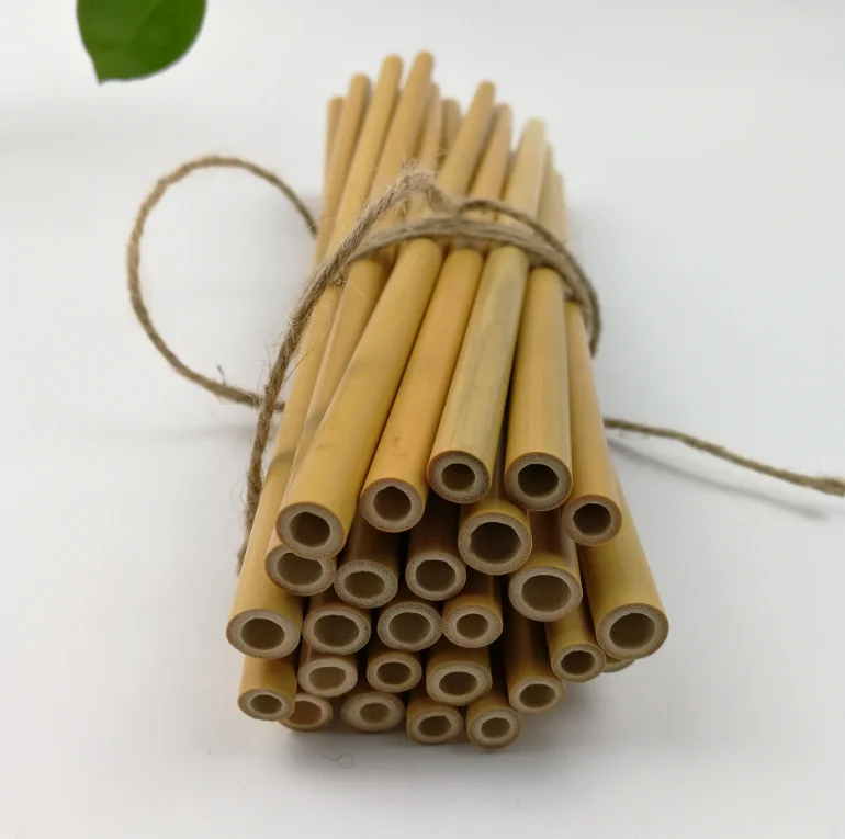 

100% Natural Biodegradable Reusable fiber straw bamboo, Green