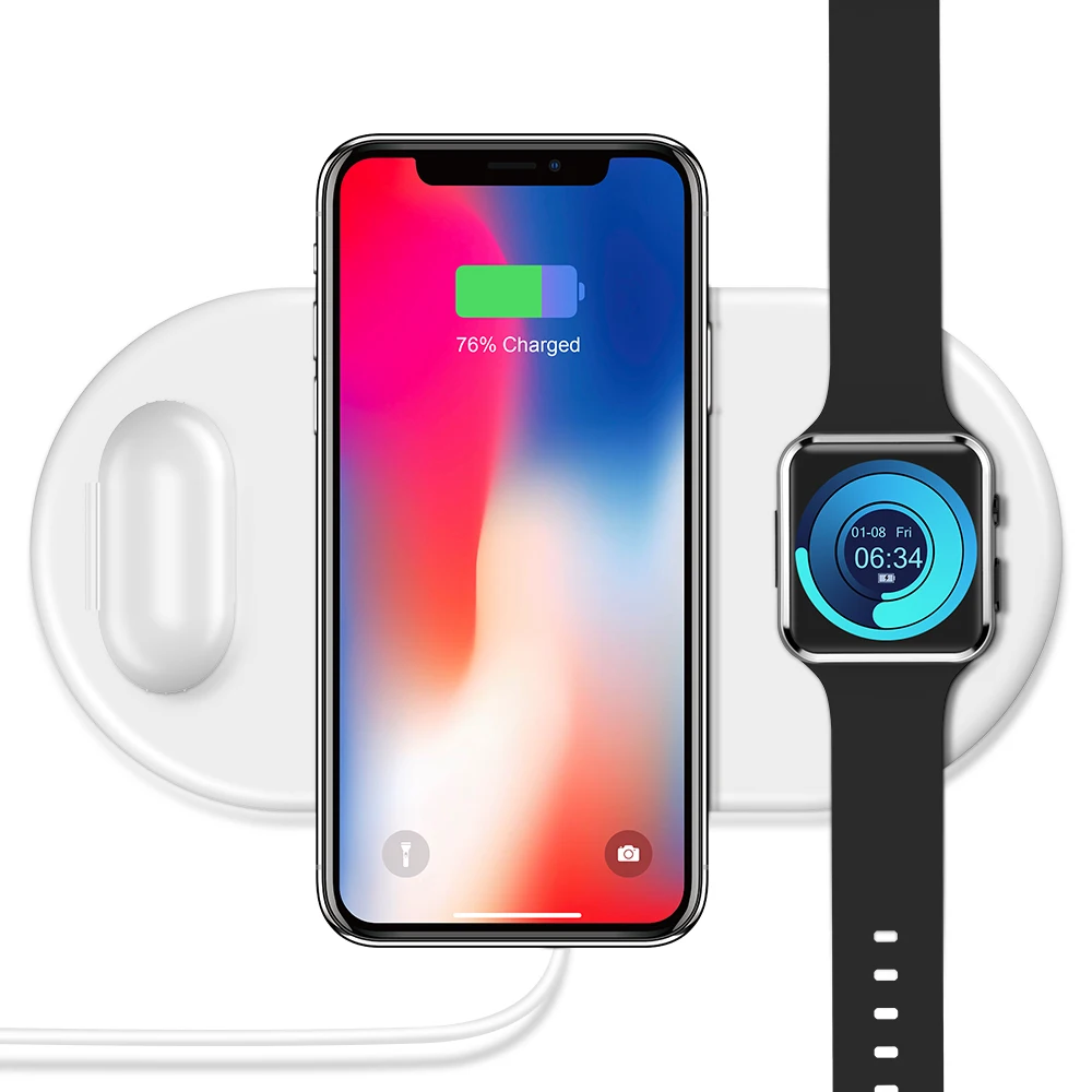 

Great Free Shipping RAXFLY Oem/Odm Portable Watch & Phone Fast 3In1 Wireless Charger For Apple Products