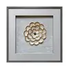 New design custom gray wooden flower photo frame square art gallery wall hanging photo frame for home decor