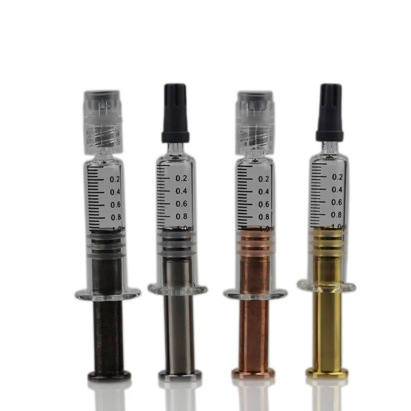 
1ml Glass Syringe/golden honey bee vape pen cbd oil cartridge/cbd syringe 