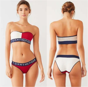QF1170  Spot factory direct wholesale Women's new color contrast split bikini swimwear