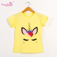 

New design o-neck soft child unicorn printed baby young girls t shirt