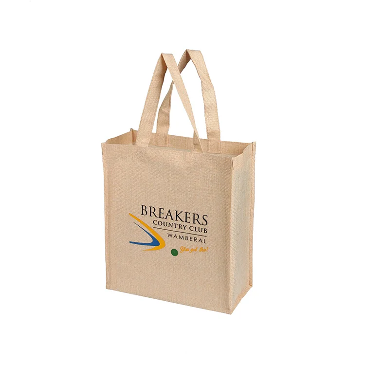 

Professional manufacturer supplier Eco friendly printed reusable burlap jute tote bag custom, Accept customized color