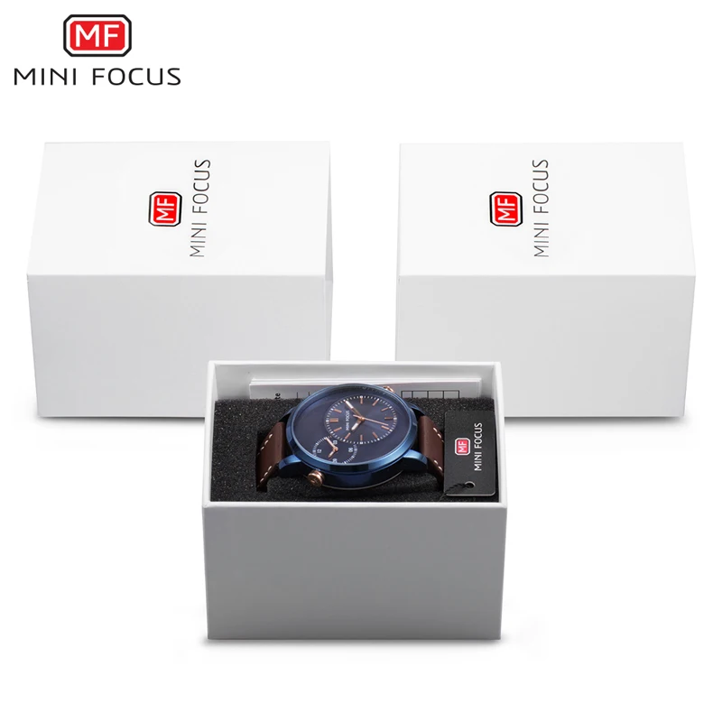 

2019 Mini focus Brand Watch Box White Paper Material Gift Watch Box with Pillows