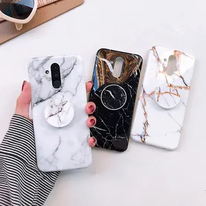 2019 marble phone case with phone holder for 7P 8P XS MAX , good quality marble case for huawei P30 PRO mate 20 lite
