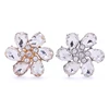 Popular European and American crystal flowers gold button retro alloy suit collar buckle