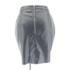 Behind the Zipper Black Leather Mini Skirts For Women