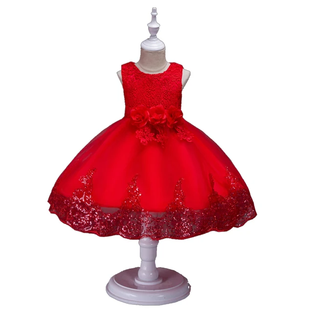 

kids party dress Lace Embroidery Sequin Mesh Princess Tutu White Evening Dress