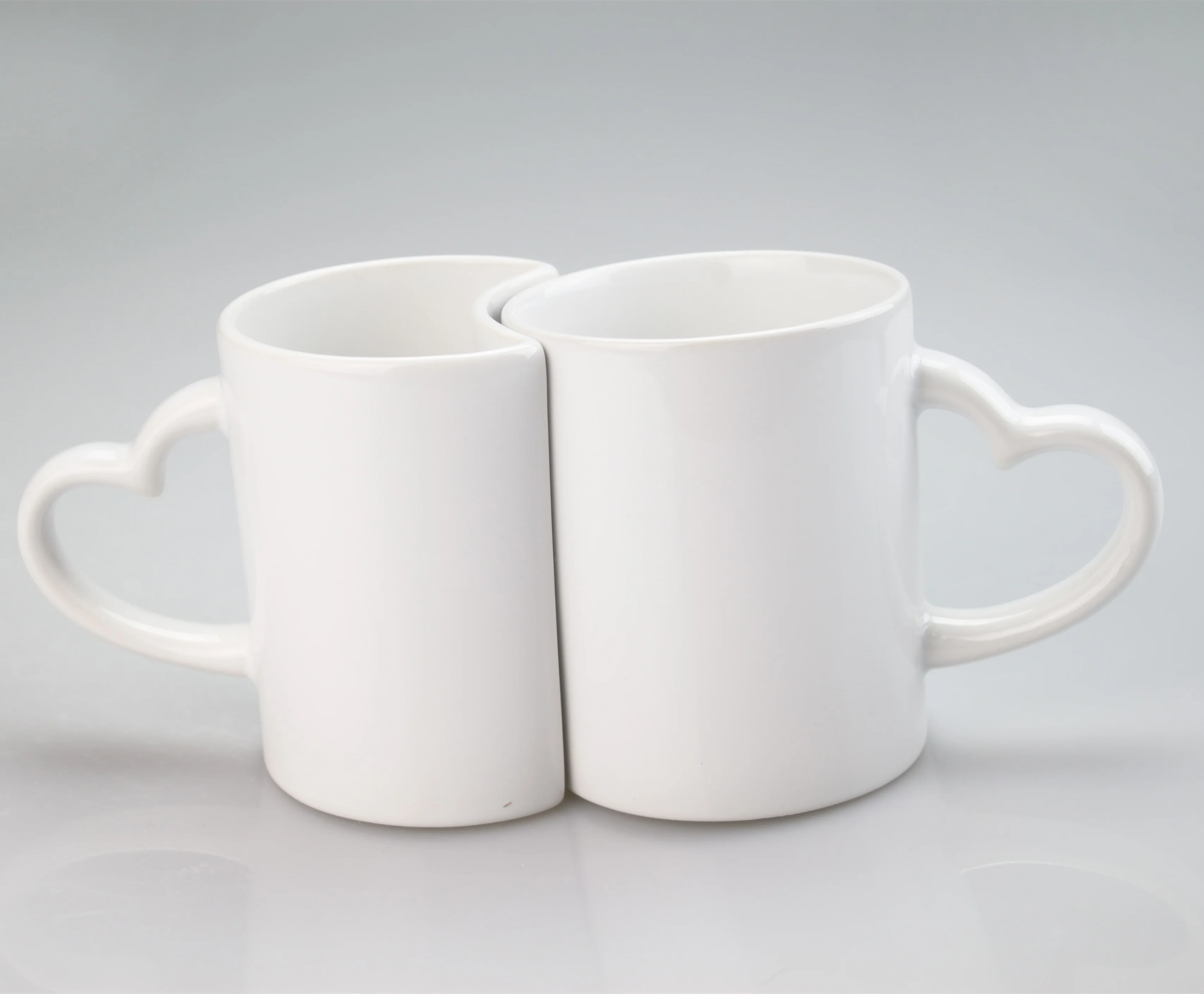 

Love Shape Strengthen Porcelain Heart Couple Mug Set, White
