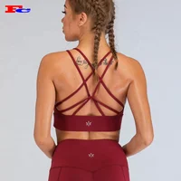 

Dongguan Private Label Activewear Hot Sexy Cross Strappy Women Gym Sport Bra With Pad