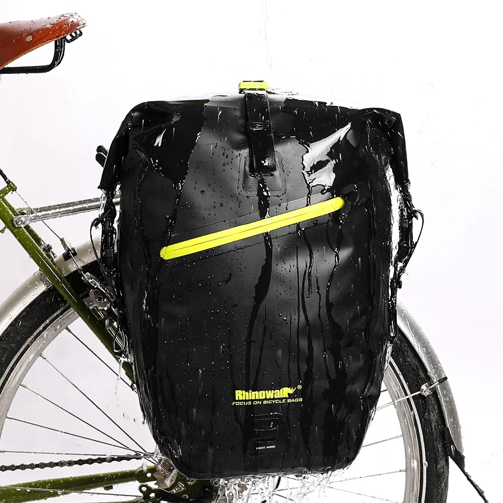 

Rhinowalk 25L Waterproof bicycle pannier rear travel bag bike pannier bag, Black
