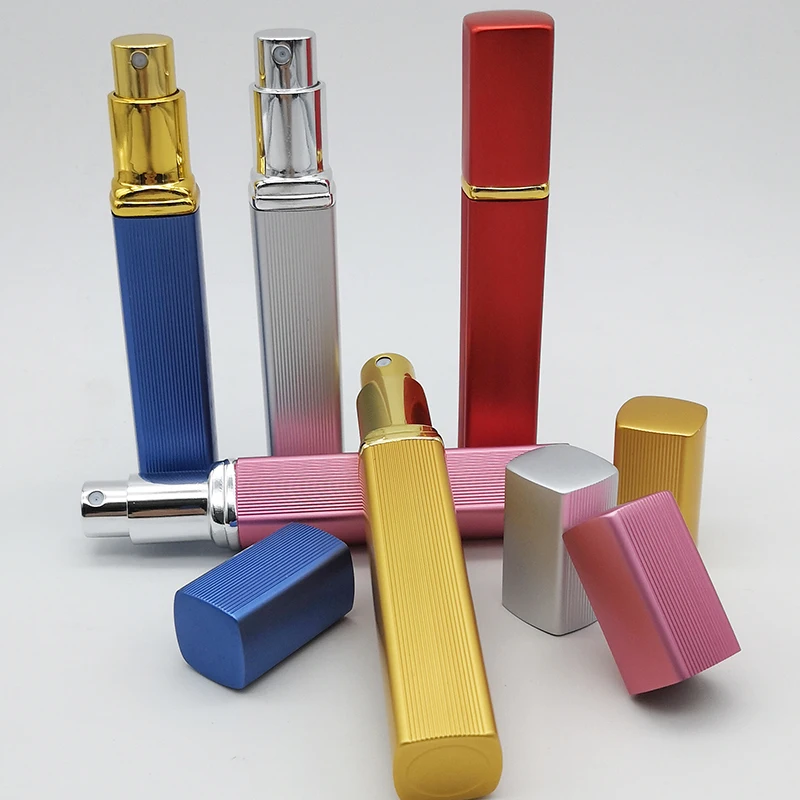 
Wholesale Empty Design Your Own Refillable Aluminum Mist Spray 12ml Square Perfume Bottle 