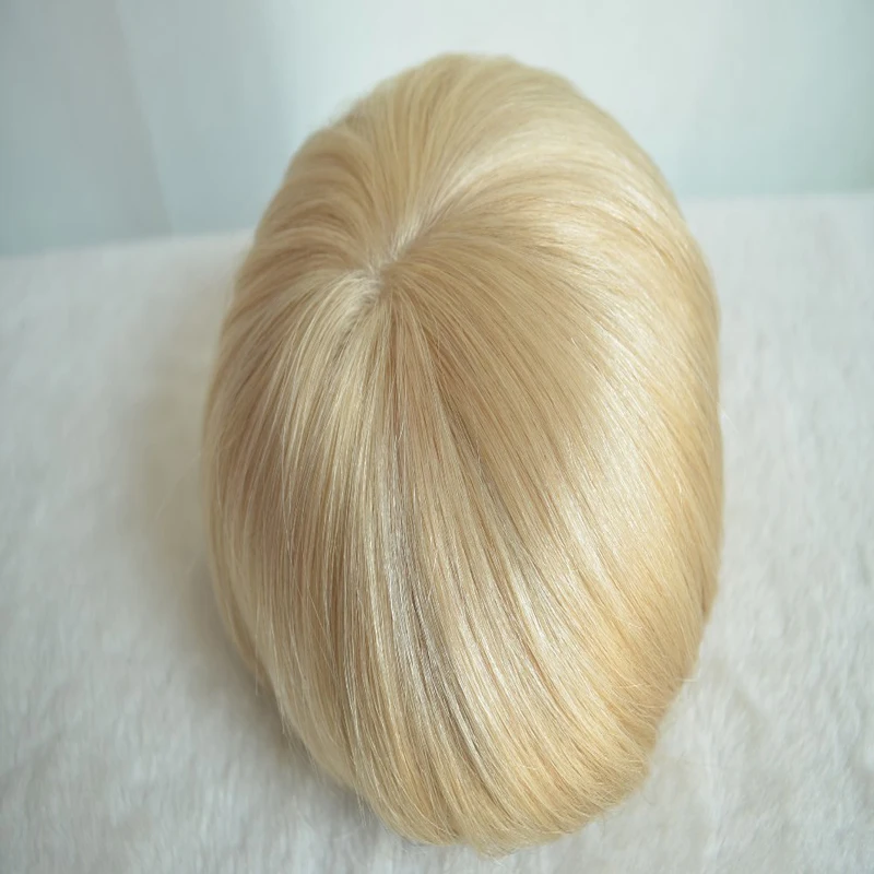 

100% Human Hair Swiss Lace Men Toupee 613# Blonde Color Human Hair Toupee