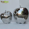Outdoor modern art stainless steel apple sculpture
