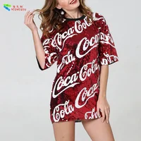 

YIZHIQIU women custom plus size women clothing sequin shirt dress