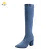 Infinite Stroll Girl X1904051 custom logo blue high heel for women jeans boots