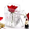 Single Acrylic Rose Box For Gift Mini Plexiglass Rose Box Clear Acrylic Flower Box With Lid