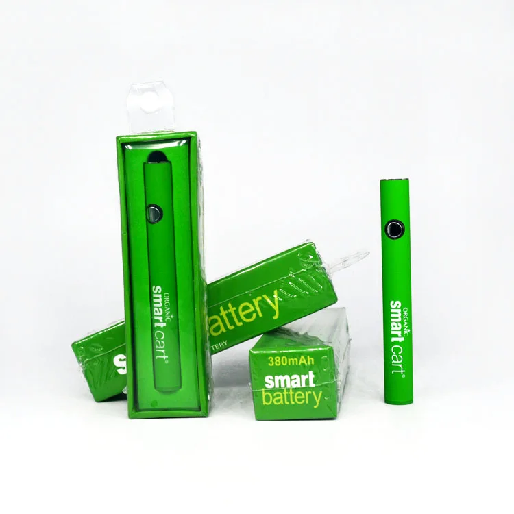 

510 thread wholesale cbd vape batter 380mah Smart Cart Battery, Green