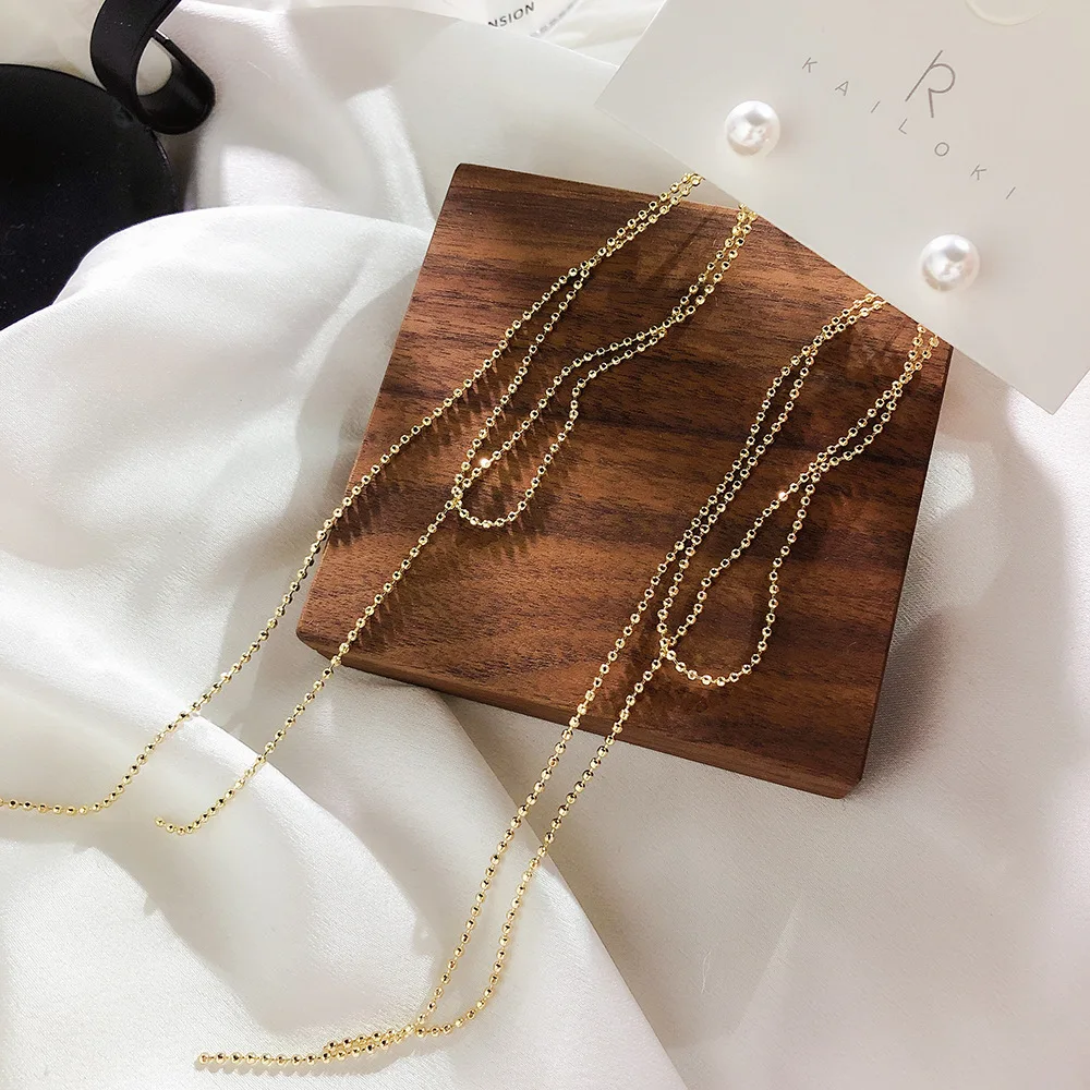 

S925 Silver Needle Korea Super Fairy Pearl Tassel Earrings Temperament Fashion Wild Thin Chain Pendant Earrings