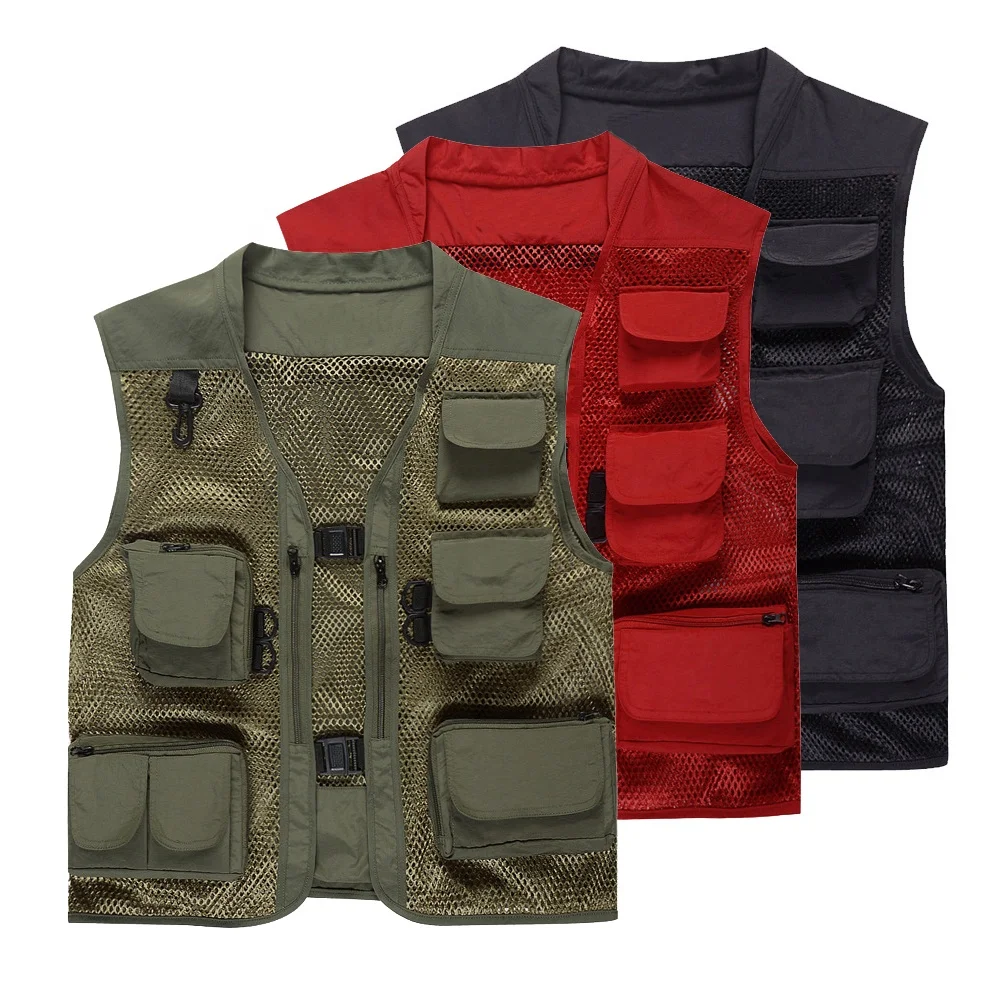 

Mens Multi Pockets Cargo Waistcoat Vest For climbing fishing Camping Hiking Journalist Photography Fishing Vest, 6colors
