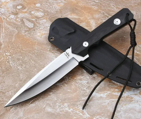 

Satin Surface G10 Handle Fixed Combat Knife 9Cr18MOV Blade Steel Knives Hunting Tool 9464