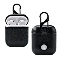 

Business Style Wireless Bluetooth Earphone Case With Key Chain Shockproof PU Cover Protective Earphone for Apple Airpods