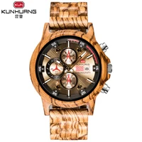 

Made In PRC Original Factory Dropshipping Cheap Wood Hand Watch Multifunctional Calendar Men Brand Watch