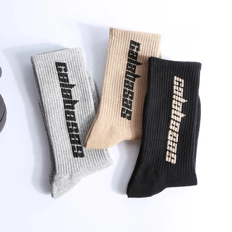 

KANGYI Custom Fashion Brand Cotton Socks Skateboard sports Yeezy crew socks men, Pictures