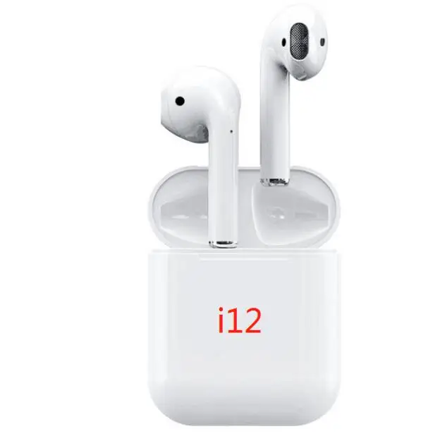 

2019 Electronics Factory Customize Sports Mini TWS I12 Waterproof Wireless Earbuds Free Samples headphones earphone, White