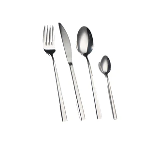 Image of Stainless steel 4 piece shiny airline cutlery set