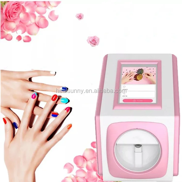 

Mobile Nail Printer Automatic Nails finger Digital Nails Art painting Machine with price, Pink