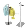 Hot sale Women bag cabinet handbag rack display vertical metal stents with adjustable height silver