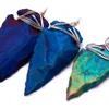 ANDE-P1015 Titanium Quartz Handmade Agate Arrowhead Pendant Wire Wrapped Stone Pendant for Necklace Making
