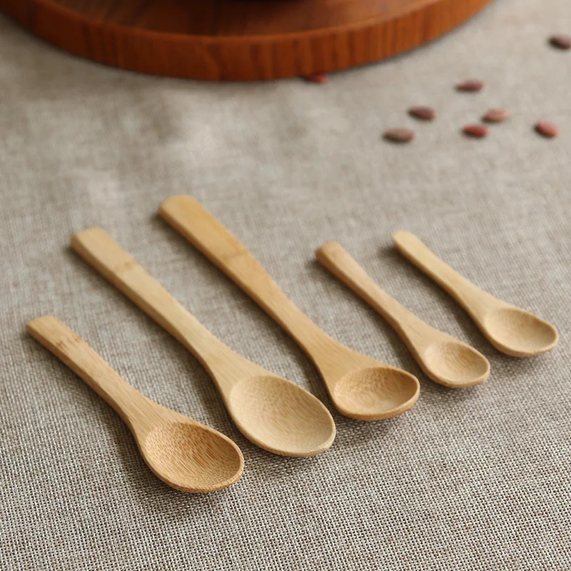 

Food Grade Reusable Mini Bamboo Wooden Tea Honey Spoon Kitchenware, Customized