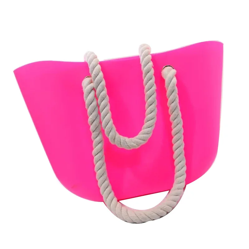 

Colorful waterproof silicone single shoulder bag ladies candy color handbags tote beach bagl, Custom made