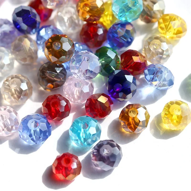 High Quality Bead 4mm-8mm Color Rondelle Beads Glass Beads for Jewelry Making
