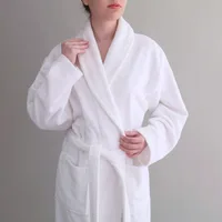 

Custom Logo 100% Cotton Hotel White Men Terry Bathrobe