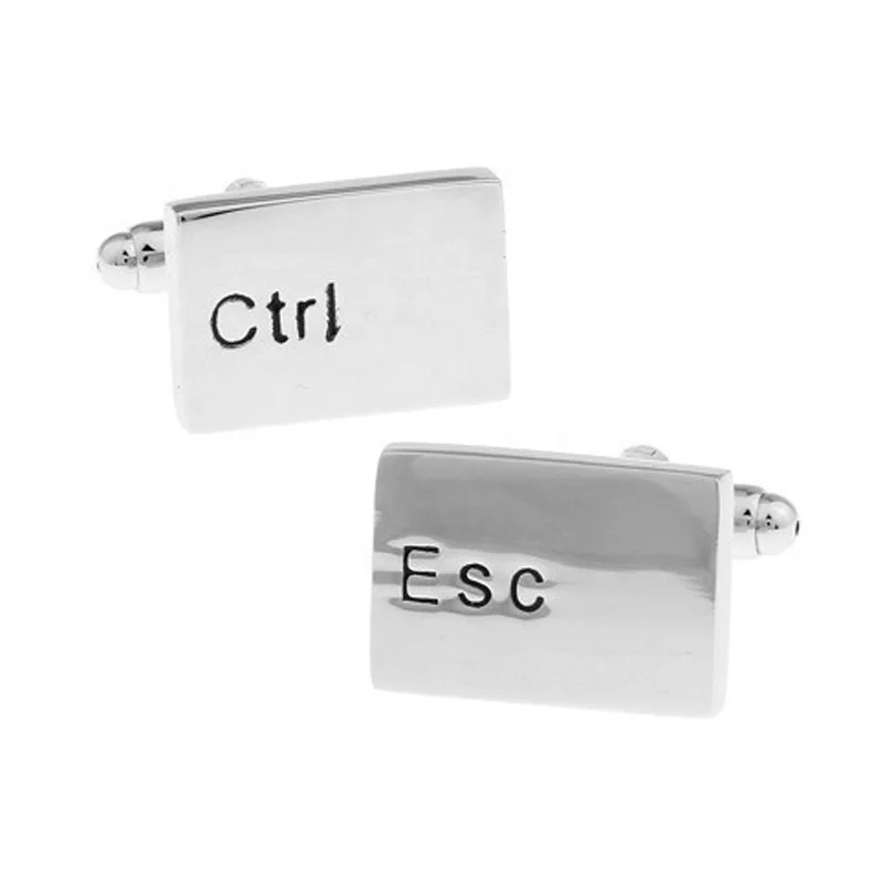 

Engraved silver metal Esc cufflinks and Ctrl cufflinks for sale