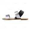 Wholesale Contrast Colour Elastic Insert Slingback Flat Women's sandals