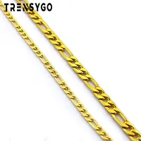 

14k gold figaro chain pure gold plated 8 gram gold chain designs chains for women CY183