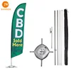 UV resistant vertical advertising outdoor custom wing sail shop teardrop feather flags