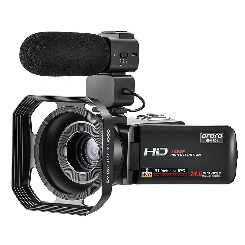 

ORDRO Z20 Digital Video Camera with IPS Touch Panel Full Hd Camcorder Wifi Recorder Support External Mic&Led Light