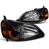 Auto JDM headlight For Honda Civic 20012002 2003 EM ES 2/4Dr Black housing Headlights head lamps lights USA VISION