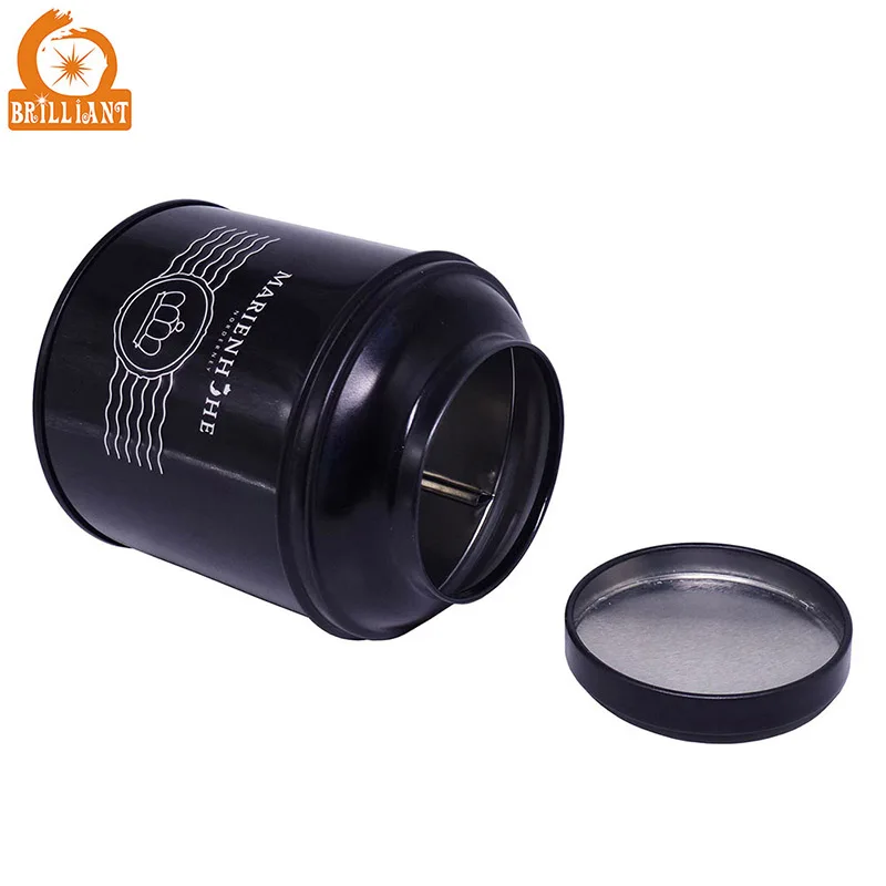 
High-Quality Customized Classical Black Food Can Round Metal Tin for Packing Tea Coffee Gift Box 