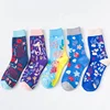 Mid-calf womens socks ladies ocean shells coral long sock yiwu woman funny socks